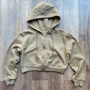 Cropped Zip Up Hoodie